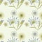 Pattern wildflowers gentle beige blue on a light background art creative