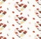 Pattern for wrapping paper for sweet valentine`s day with donut heart