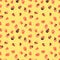 Pattern on yellow, brown and orange