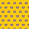 Pattern Yellow Hearts Surface Background Vector