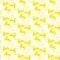 Pattern with yellow rabbits. Easter design.