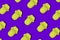 Pattern with yellow tongue on dark purple color.