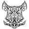 Patterned Boar head Black and white Tattoo