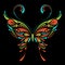 Patterned colored butterfly. African / indian / totem / tattoo design