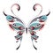 Patterned colored butterfly. African / indian / totem / tattoo design. It may be used for design of a t-shirt, bag, postcard and