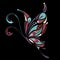 Patterned colored butterfly. African / indian / totem / tattoo design. It may be used for design of a t-shirt, bag, postcard and