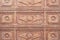 Patterned decorative brown textured fence tiles copy space