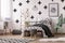 Patterned wallpaper in kid`s bedroom