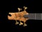 Patterned wood bass guitar headstock black