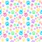 PATTERNS WITH ANIMAL PAWS. PASTEL COLORS WHITE BACKGROUND