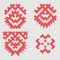 Patterns based on Khanty-Mansi Siberian folk ornaments set