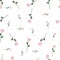 Patterns Seamless Roses red and green leaves spread,  Illustration On the white background, Design for Wedding, love paper,