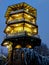 Patterson Park Pagoda on a snowy night in Baltimore