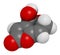 Patulin mycotoxin molecule. 3D rendering. Atoms are represented as spheres with conventional color coding: hydrogen (white),