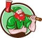 Paul Bunyan Lumberjack Axe Thumbs Up Circle Cartoon