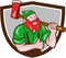 Paul Bunyan Lumberjack Axe Thumbs Up Crest Cartoon