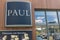 paul text shop sign brand and logo on entrance chain facade french bakery pastry store