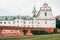 Pauline Fathers Monastery on Skalka in Krakow with Cracovia graffitti on the brick wall.