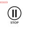 Pause icon in circle. Media player control button. eps 10