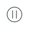 pause icon vector from media players concept. Thin line illustration of pause editable stroke. pause linear sign for use on web