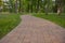 Paved curved pathway