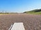 Paved cycle track with dividing line in the Amsterdam water supply dunes near to Amsterdam and Zandvoort