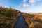 Paved Hillside Path in Iceland and Blue Sky