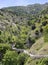 Paved, narrow path in the mountains