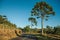 Paved road on rural lowlands called Pampas