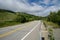 The paved road to Hatcher Pass and Independence Mine near Palmer Alaska