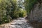 Paved stone stair access to village OppÃ©de le Vieux village in Provence luberon France