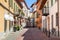 Paved street in Alba, Italy.