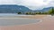 Paved walkway along the waterfront of Okanagan lake