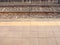 Pavement and braille block of platform of railways