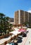 Pavement cafes along Benalmadena Promenade.