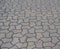 Pavement of concrete blocks in jigsaw pattern