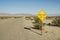 Pavement Ends Road Sign In Desert