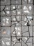 Pavement made from old cracked concrete tiles