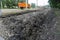 pavement renovation, prepared land for new asphalt