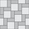 Pavement top view pattern, grey mosaic bricks