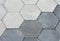 Pavement with two diffent gray hexagon pattern. Cement sidewalk with texture. Background, texture