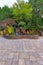 Paver Brick Patio with Waterfall Pond