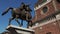 Pavia Cathedral and ancient equestrian statue of Regisole, Italy