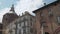 Pavia Cathedral seen from Piazza Vittoria, panoramic shot