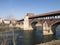 Pavia, covered bridge over the river Ticino