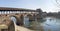 Pavia, covered bridge over the river Ticino