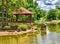 Pavilion on a beautiful japanese garden