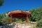 The pavilion in the Botanical garden near village of Latchi on Akamas Peninsula.  Cyprus