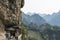 Pavilion carved in the cliff face