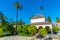 Pavilion of Charles V at gardens of Real Alcazar de Sevilla in Spain